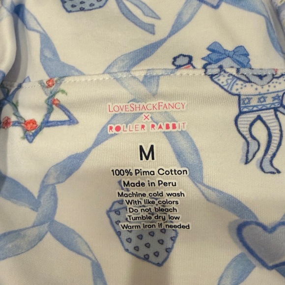 LoveShackFancy x Roller Rabbit Starry Nights Lattice Polo Pajamas - Picture 10 of 12